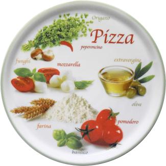 Pizzateller Napoli Green Ø 33,8 cm Servier-Platte XL-Teller Dekoriert Porzellan
