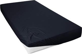 Primera Mako-Feinjersey Jersey-Spannbetttuch, schwarz, 180x200-200x200 cm