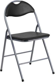 Flash Furniture Klappstuhl HERCULES aus Metall – Gepolsterter Stuhl für Gäste oder Veranstaltungen – Küchenstuhl mit Tragegriff auch für draußen geeignet – 4er-Set – Schwarz