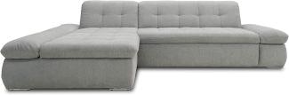 Domo Collection Ecksofa Moric / Eckcouch mit Bett / Sofa mit Schlaffunktion in L-Form Couch mit Armlehnfunktion/ 300x172x80 cm / Schlafsofa in hellgrau