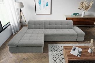 DOMO. collection Moric Couch, Ecksofa, Eckcouch, Sofa in L-Form, hellgrau, 300 x 172 x 80 cm