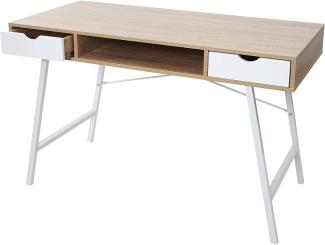 Schreibtisch, naturbraun/weiß, 76 x 120 x 60 cm
