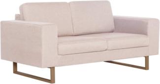 vidaXL 2-Sitzer-Sofa Stoff Cremeweiß