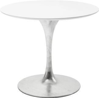 Kare Design Tisch Invitation Set Weiß Zink Ø90cm (H/B/T) 76 90 90