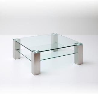 'Asta I' Couchtisch, Glas/Metallgestell, 40 x 90 x 90 cm