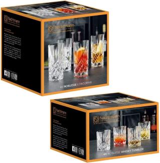 Nachtmann 4 x Longdrinkglas und 4 x Whiskybecher Noblesse 8er Set 0089208-0 + 0089207-0