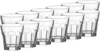 Leonardo Rock Whiskeybecher 12er Set, Whiskey, Whiskyglas, Tumbler, Klarglas, Glas, 180 ml, 97940