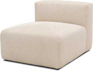 DOMO. collection Sessel Element Malia, Modulsofa, Cord Sofa Modul, Couch, 85 x 108 cm in weichem Cord beige