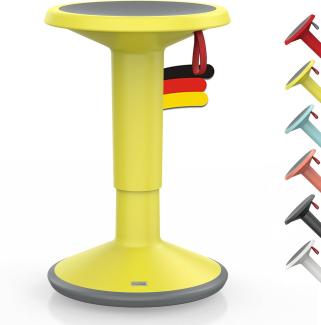 Interstuhl UPis1 – ergonomischer Sitzhocker mit Schwingeffekt – für einen geraden Rücken Made in Germany – inkl. 10 Jahren Garantie (Zitronengelb, Standard Edition)