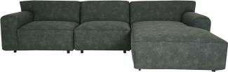 Ecksofa HWC-J59, Couch Sofa mit Ottomane rechts, Made in EU, wasserabweisend 295cm ~ Kunstleder grau