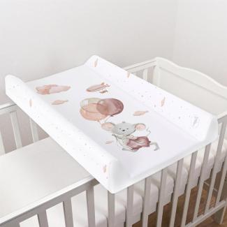 Baby Hardbase Wickelauflage/Top Changer 70x50 cm passt 120x60 cm Kinderbett Unisex Keilabrollwindel Neugeborenes Baby wasserdichte Wickelauflage mit erhöhten Kanten (Maus)