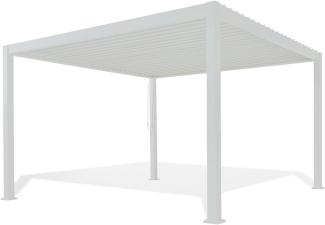 Weide Classic | Aluminium Pavillon | 3 x 3 M | Lamellendach weiß | Pergola freistehend
