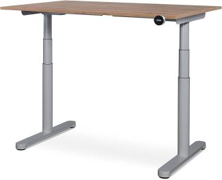 WRK21® PRO Elektronisch höhenverstellbarer Schreibtisch, Holz, Kendal Eiche/Grau matt, 120 x 80 x 63,5-128 cm