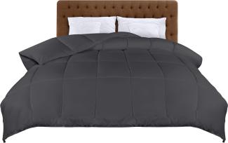 Utopia Bedding Bettdecke mit Polyesterfüllung, Mikrofaser Grau, 200x200cm