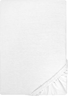 Castell 0077113 Jersey-Stretch Spannbetttuch (Matratzenhöhe max. 22 cm) (Baumwolle) 140x200 cm -> 160x200 cm, weiß