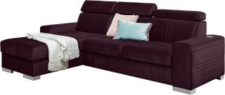 99rooms Neilo Ecksofa Velours ESITO Pflaume Links mit