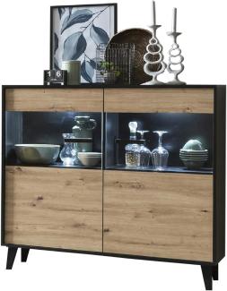 Highboard Artona - Artisan Eiche / Schwarz