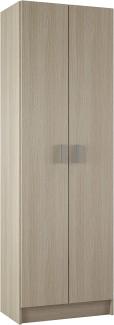 Dmora Mehrzweck-Kleiderschrank mit zwei Flügeltüren und drei verstellbaren Einlegeböden, Eichenfarbe, 59 x 37 x H180 cm