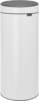 Brabantia Touch Bin, Mülleimer, Abfalleimer, Papierkorb in White, 30 Liter, 115141