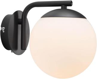 Wandlampe schwarz Opalglas Kugel Nordlux Grant mit E14 Fassung