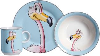 Ritzenhoff & Breker HAPPY ZOO Flamingokind Flo Kindergeschirr Set 3-teilig MOB