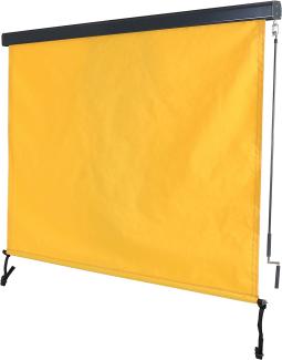 Vertikalmarkise HWC-F42, Senkrechtmarkise Sichtschutz Außenrollo Rollo, UV-Schutz 50 Stoff ~ 250x180cm, gelb
