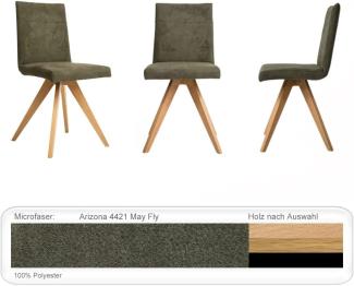 4x Stuhl Caja Varianten Polsterstuhl Massivholzstuhl Esszimmerstuhl Eiche natur lackiert, Arizona 4421 May Fly