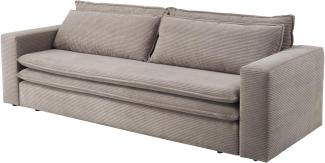 Sofa 3-Sitzer Pesaro in braun Cord Schlafsofa 244 cm