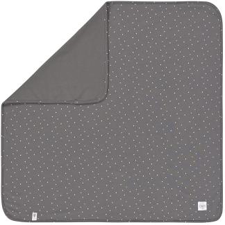 LÄSSIG Baby Schmusedecke Kuscheldecke GOTS zertifiziert weich/Interlock Baby Blanket 80 x 80 cm Spots anthracite