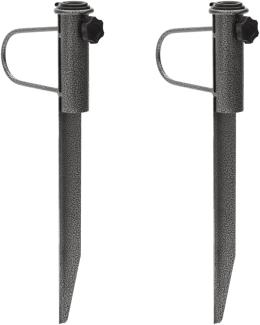 Schirmständer mit Erdspießen 2 Stk. 19x42 cm Verzinkter Stahl