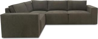 Domo. Collection Ecksofa Portland, Sofa in L-Form, Microfaser, Couch Ecke, Eckcouch, 197 x 277 84 cm schlamm