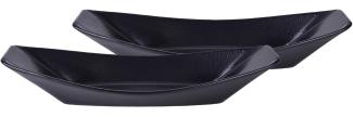 CreaTable 33957 Streat Food Streat Boat long Servierschale, schwarz (1 Set)