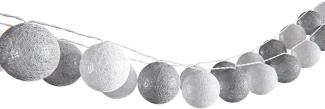 VitaliSpa Lichterkette Cotton Balls Girlande grau weiß mint-grün hellblau 310 cm (Unisex)