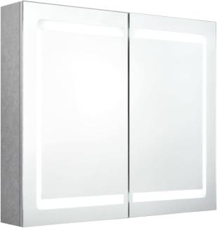 LED-Bad-Spiegelschrank Betongrau 80x12x68 cm