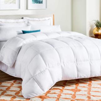 Linenspa Alternative Bettdecke und Bettbezugfüllung mit weißen Daunen – Ganzjahresdecke – Bettdecke mit Kastennähten – Bettwäsche für Kinder, Jugendliche und Erwachsene – King-Size-Größe