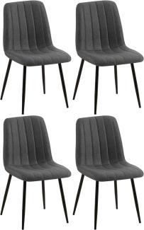 4er Set Stühle Dijon Stoff (Farbe: dunkelgrau)