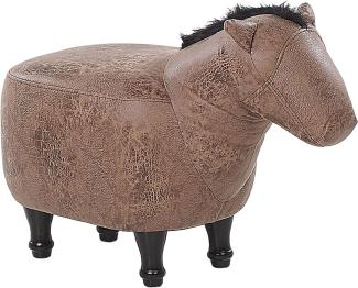 Beliani Pouf animal brown eco-leather HORSE