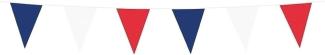Boland 74747 - Wimpelkette Trikolore, Länge 10 Meter, Frankreich, Nationalflagge, Fahnenkette, Kunststoffgirlande, Hängedekoration, Geburtstag, Jubiläum, Mottoparty