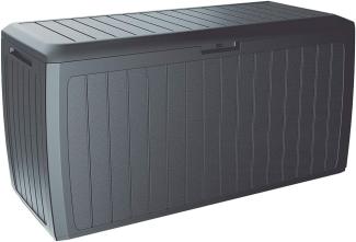DEUBA Auflagenbox Kissenbox Deckel bis zu 100 kg belastbar Gerätetruhe Kiste Gartentruhe Board PLUS anthrazit