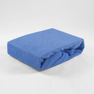 Kuscheliges Premium Spannbettlaken Frottee 60 x 120 cm atmungsaktiv, für Baby- und Kindermatratzen (blau)