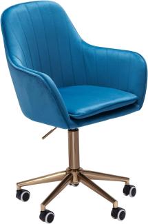 KADIMA DESIGN Schalenstuhl SANDRA - Moderner Sitzkomfort mit 360-Grad-Drehfunktion und Hartbodenrollen. Farbe: Blau