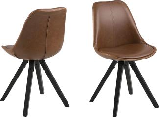Amazon Brand - Movian Arendsee 2er Set Esszimmerstühle, 55 x 55 x 85 cm (L x B x H), Braun