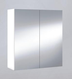 Dmora - Badezimmer-Hängeschrank Lafayette, Säulenschrank für Badezimmer, Hängendes Schließfach, Glänzende weiße Farbe, cm 60x21h65 - 2 Türen