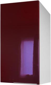 Berlioz Creations CP3HD Hängeschrank für Küche mit 1 Tür in bordeauxfarbenem Hochglanz, 30 x 34 x 70 cm, 100 Prozent französische Herstellung