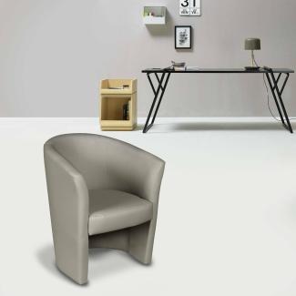 Dmora Sessel mit Bezug aus Kunstleder, grau, 65 x 78 x 60 cm