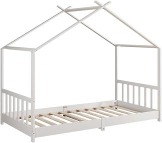 Vicco Kinderbett Bettenhaus Einzelbett FrederickeWeiß 160 x 80 cm modern Kinderzimmer Bett Lattenrost Rausfallschutz