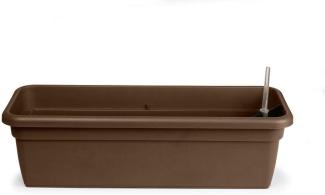 Balkonkasten FLORA Braun mit Bewässerungseinsatz 79 cm - Kunststoff - Geda