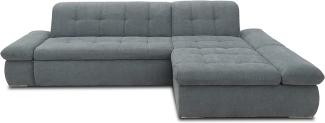 DOMO. collection Ecksofa Moric / Eckcouch mit Bett / Sofa mit Schlaffunktion in L-Form Couch mit Armlehnfunktion/ 300x172x80 cm / Schlafsofa in Grau