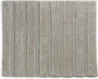 Kela Badematte Megan, 65 cm x 55 cm, 100% Baumwolle, Silbergrau, rutschhemmend, waschbar bis 30° C, geeignet für Fußbodenheizung, 23584