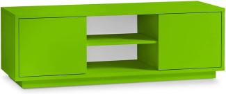 AILEENSTORE TV-Lowboard Eyecatcher - Fernseher-Tisch in Holz-Optik - HiFi-Kommode mit 2 Türen & 2 Fächern - Wohnzimmer-Möbel Grün